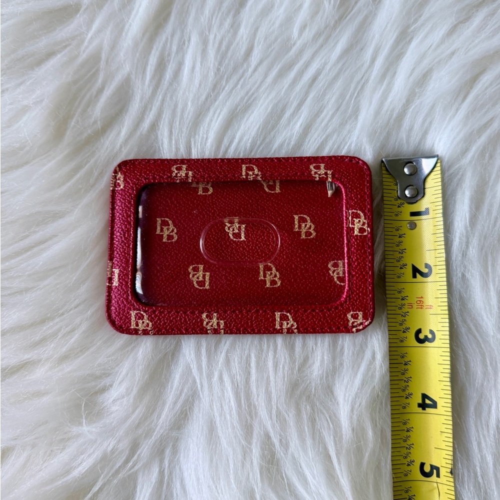 Dooney & Bourke Red ID Card Holder with Logo - Picture 4 of 4